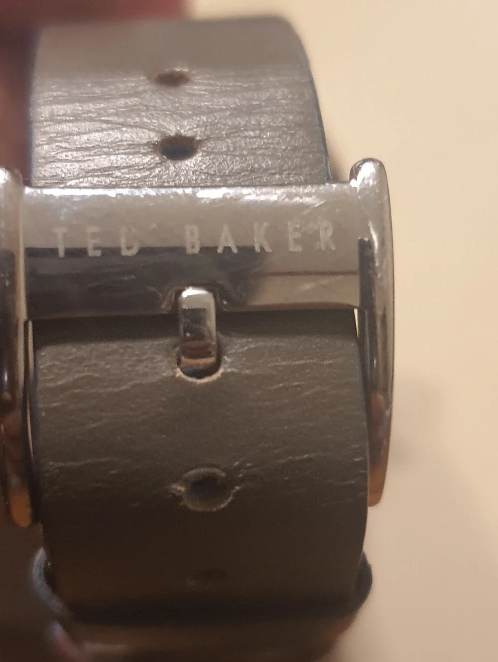 Ted Baker London Silver/Blue Leather Men's Watch w/Date
